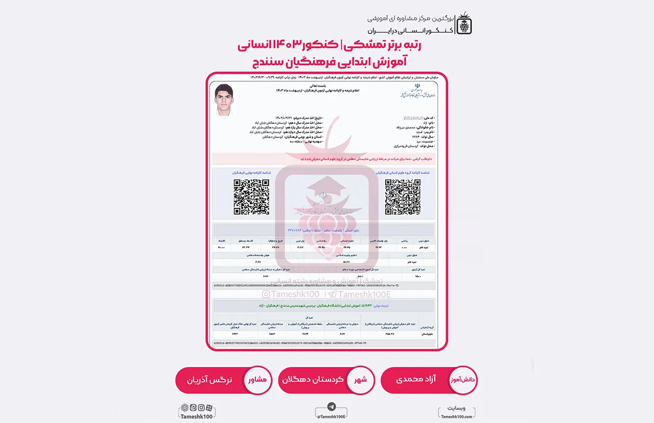 محمدی - آزاد محمدی <br> آموزش ابتدایی فرهنگیان سنندج
