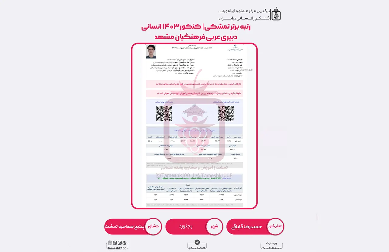 قاپاقی - حمیدرضا قاپاقی <br> دبیری عربی فرهنگیان مشهد