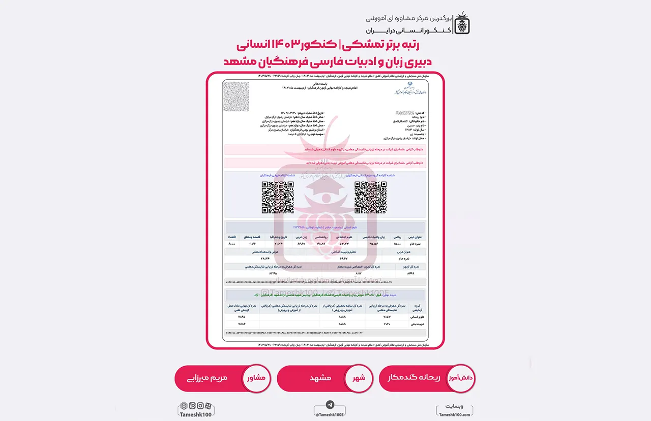 ریحانه گندمکار - ریحانه گندمکار <br> دبیری زبان و ادبیات فارسی فرهنگیان مشهد