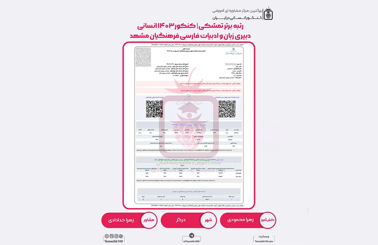 محمودی - زهرا محمودی <br> دبیری زبان و ادبیات فارسی فرهنگیان مشهد