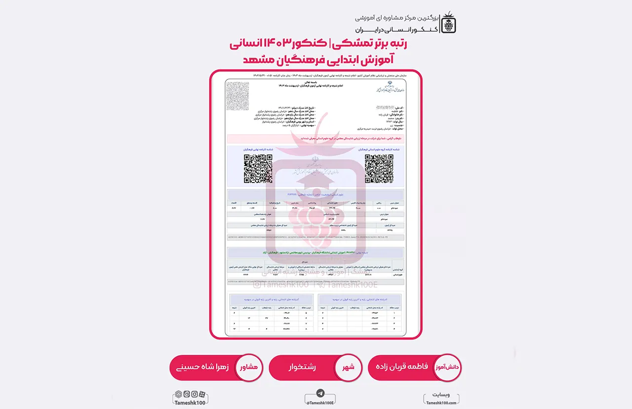 فاطمه قربان زاده - فاطمه قربان زاده <br> آموزش ابتدایی فرهنگیان مشهد
