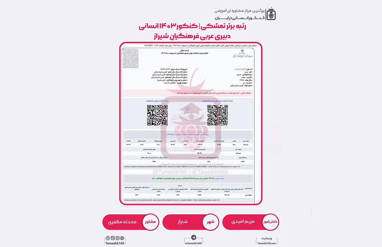 امیدی - مریم امیدی <br> دبیری عربی فرهنگیان شیراز
