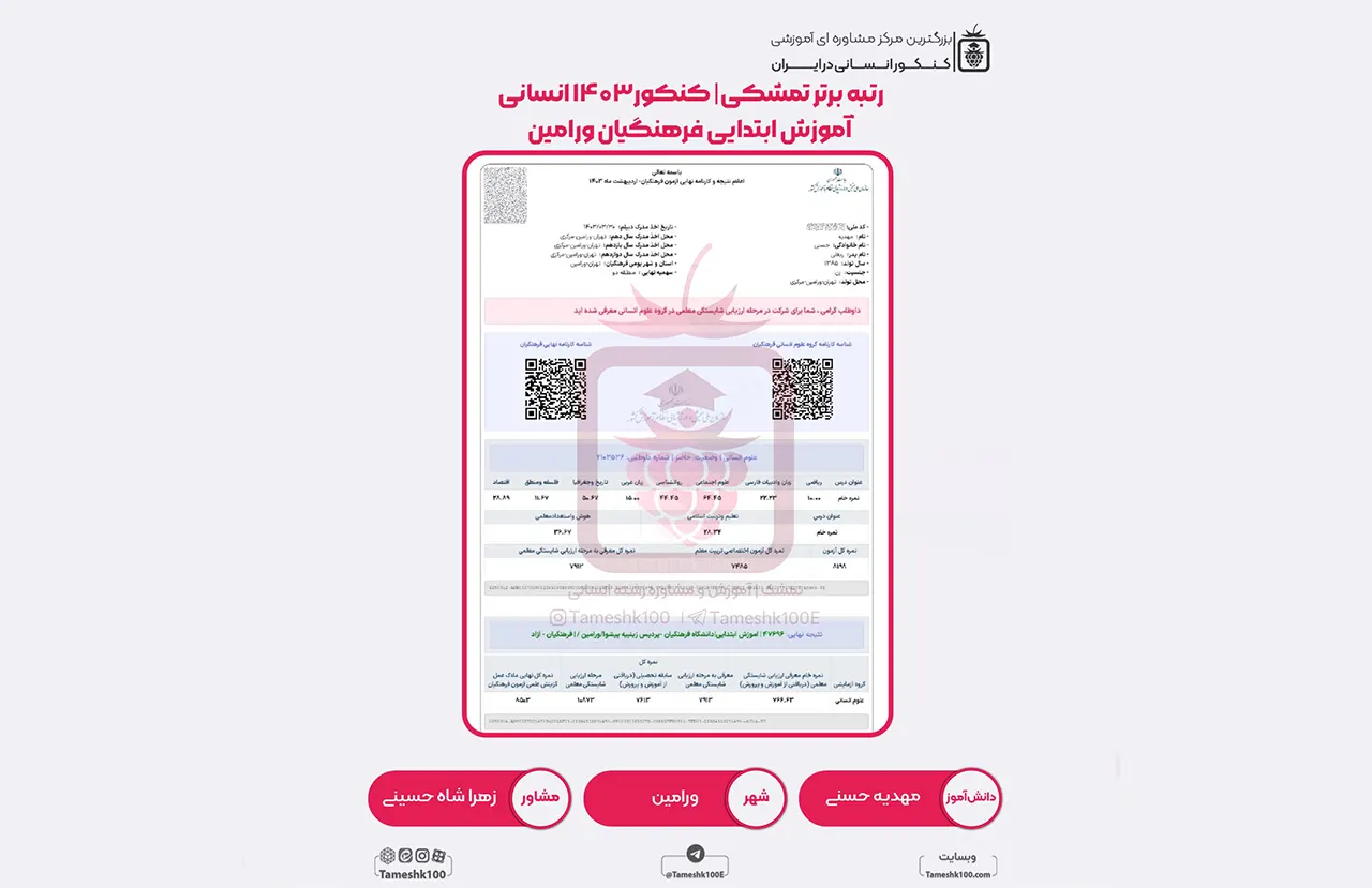 مهدیه حسنی - مهدیه حسنی <br> آموزش ابتدایی فرهنگیان ورامین