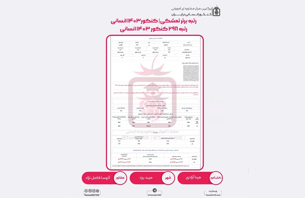 مینا آزادی - مینا آزادی <br> رتبه 298 منطقه 2