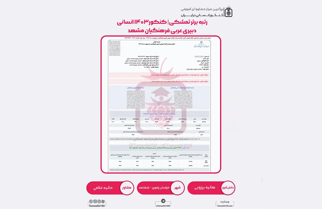 برزویی - هانیه برزویی <br> دبیری عربی فرهنگیان مشهد