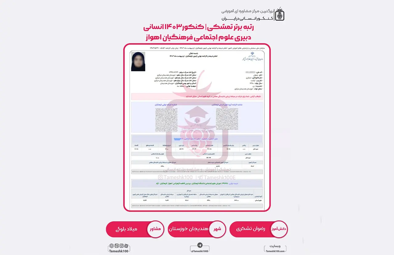تشکری - رضوان تشکری  <br> دبیری علوم اجتماعی فرهنگیان اهواز