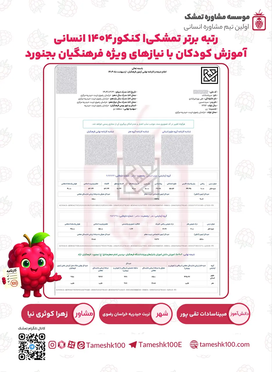 مبینا سادات تقی پور - مبینا سادات تقی پور<br> کودکان با نیازهای ویژه فرهنگیان بجنورد